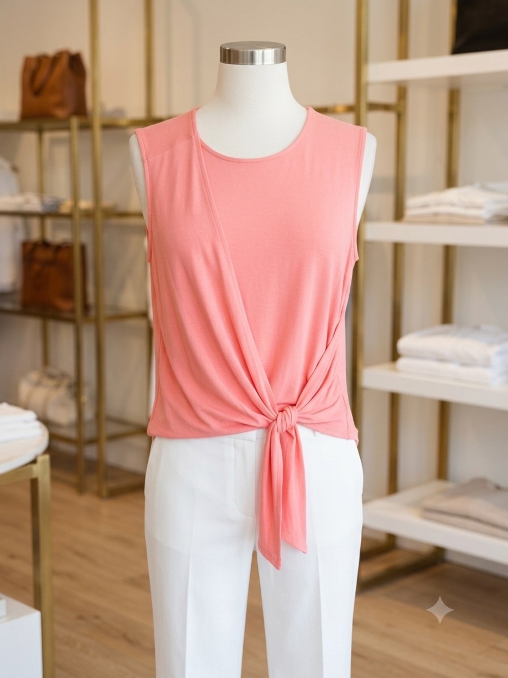 Vince Camuto Coral Tie-Front Sleeveless Tank